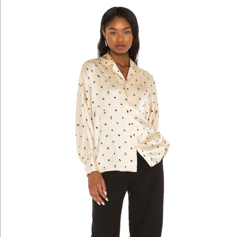 tell your friends dolman silk shirt XXS NWT plaisantin